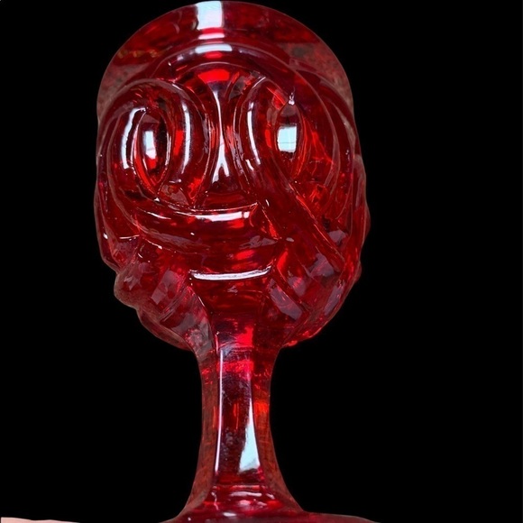 LG Wright Glass Ruby Double Ring Water Goblet - Picture 4 of 4